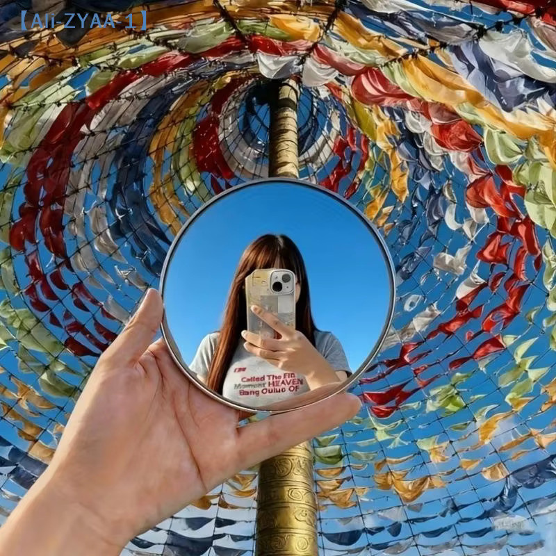 JETTING Konvexer Reisespiegel in Silber, runder Mini-Selfie-Spiegel mit Weitwinkelreflexion für Content-Ersteller - Bild 3