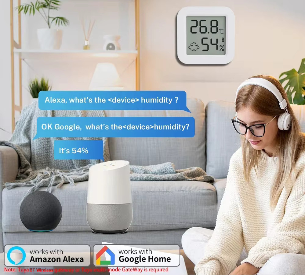 Tuya Mini Thermometer Hygrometer in Weiß mit Bluetooth, App-Steuerung und Smart Home Integration für SmartLife und Alexa - Bild 5