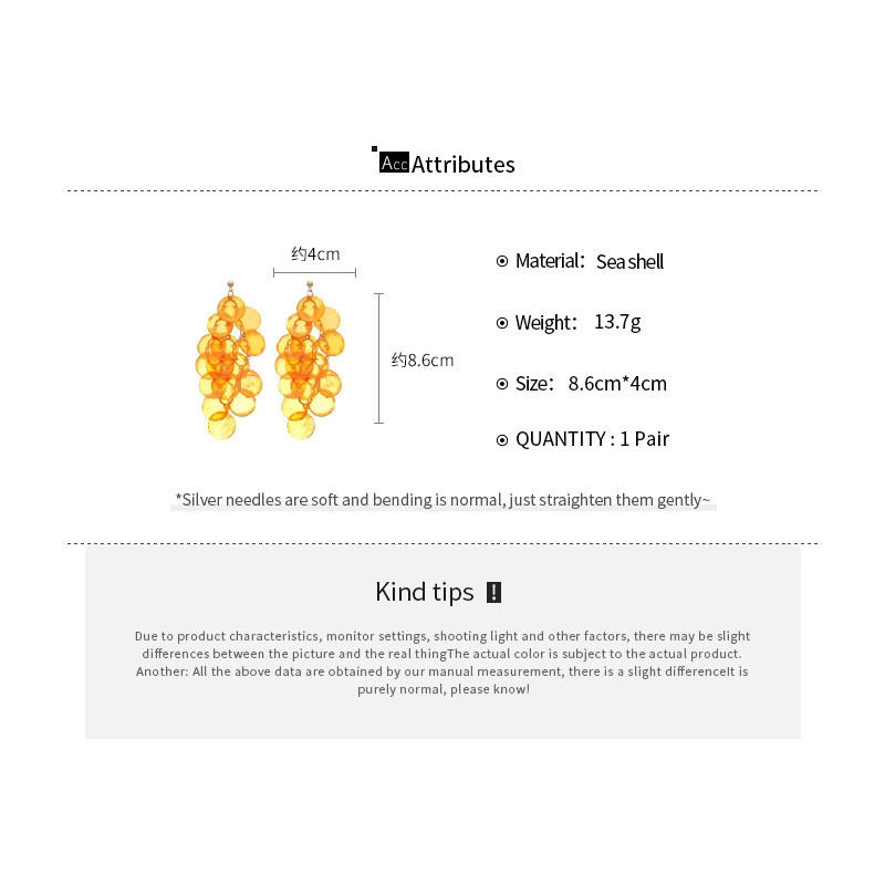 DooMei Ohrringe, Bunt, Damen, Shell Drop Earrings - Bild 3