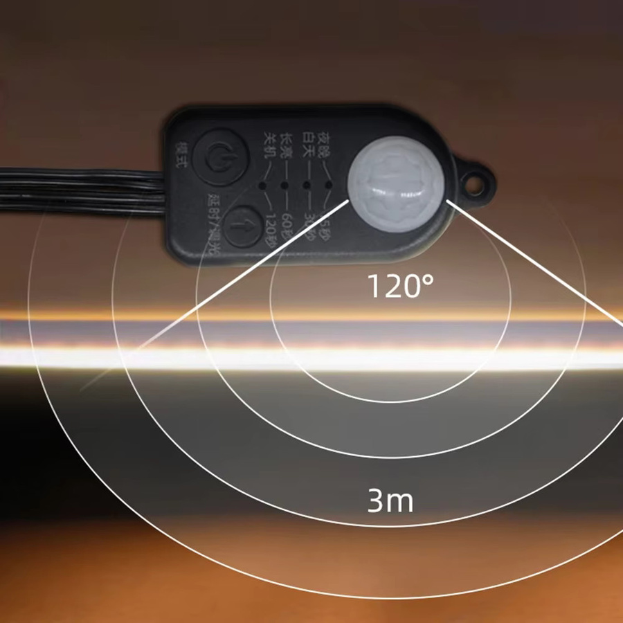 diymore PIR Bewegungsmelder für LED Streifen, 5V-24V DC 5A, Schwarz - Bild 3