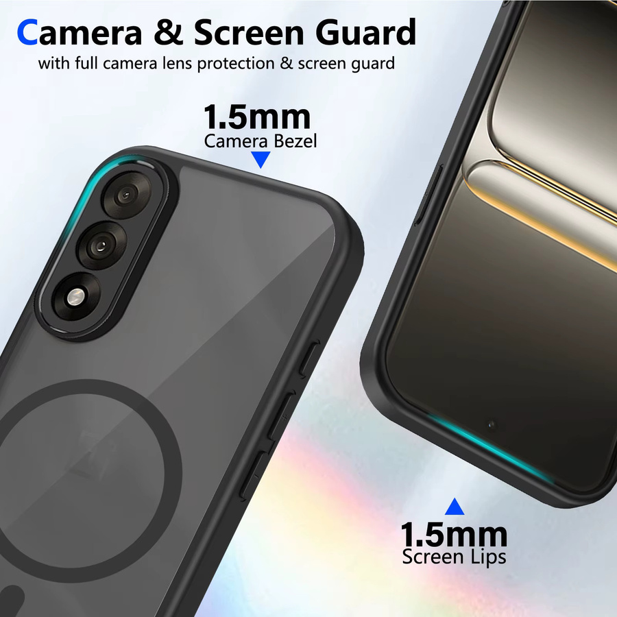 Mattierte transparente magnetische kabellose Ladehülle für OnePlus 13 13R 13S 13T Nord 5 CE 5 Ace 5 Pro mit MagSafe Vollschutz-Bumper - Bild 5