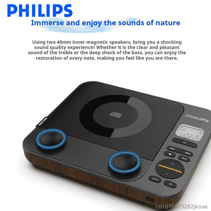 Philips EXP5608 CD-Lautsprecher mit Bluetooth in Schwarz und Braun - Bild 2