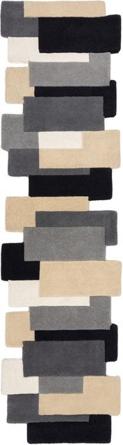 Flair Rugs Wollteppich Collage Mono in Multicolour, Breite: 60 cm, Länge: 230 cm - Bild 1
