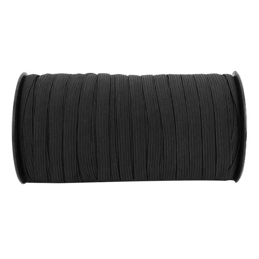 Elastisches Flachgestricktes Gummiband für Kleidung und DIY-Projekte, Schwarz, 8 mm Breite, 91,44 m Länge - Bild 2