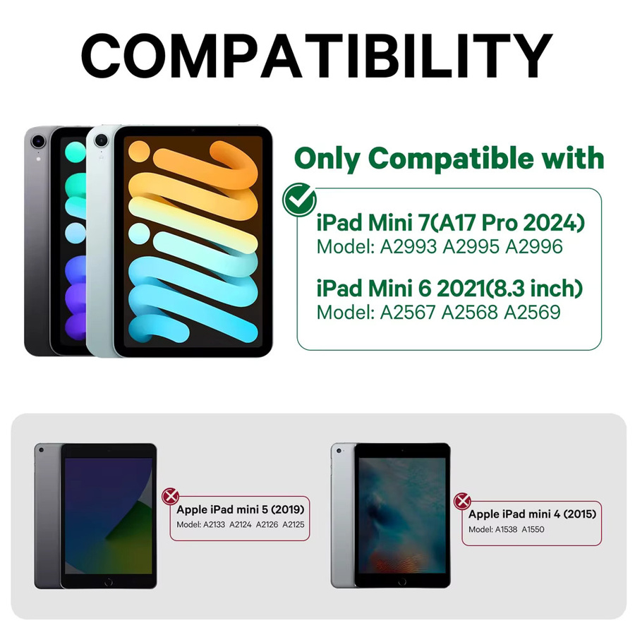 Drehbare Bluetooth-Tastaturhülle für Apple iPad Mini 7. und 6. Generation 8,3 Zoll mit RGB-Hintergrundbeleuchtung und Trackpad in Schwarz oder Silber - Bild 2
