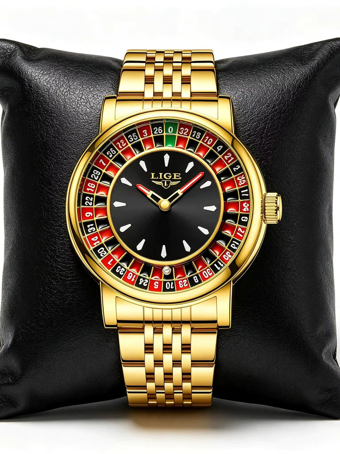 LIGE Armbanduhr, Gold, Quarz, Edelstahl, Herren - Bild 7