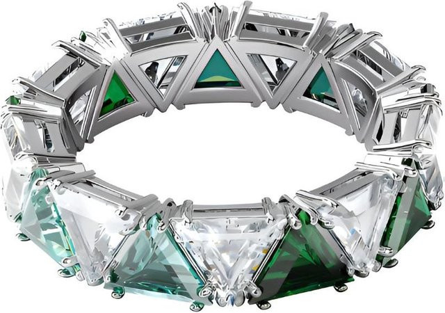 Swarovski Kristallring Millenia Cocktail Dreieck, Grün, Damen - Bild 1