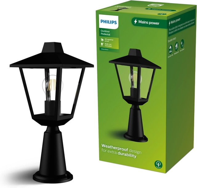 Philips Kinno LED Außenstandleuchte Schwarz mit E27 Fassung - Bild 1
