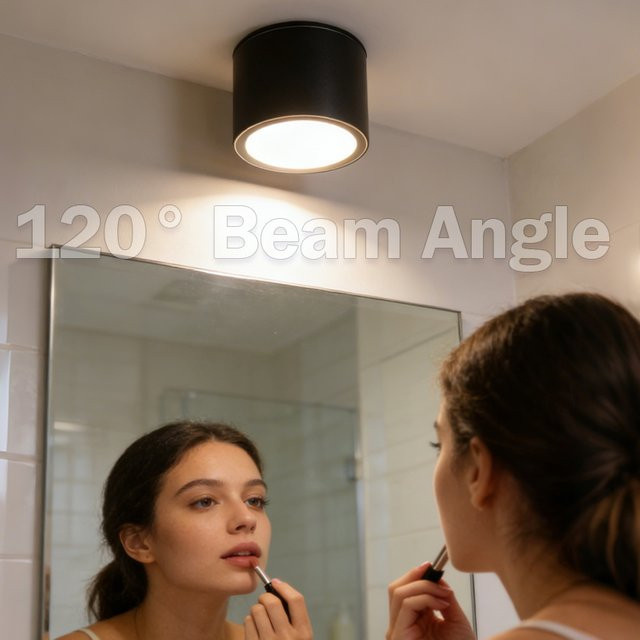 LANGYUE Aluminium-LED-Downlight in Schwarz, wasserdichter IP65 Deckenstrahler mit GX53 Fassung für Außenbereich, Balkon und Badezimmer - Bild 1