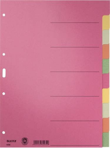 Leitz Register DIN A4 Blanko Karton Mehrfarbig mit 6 Registerblättern - Bild 1