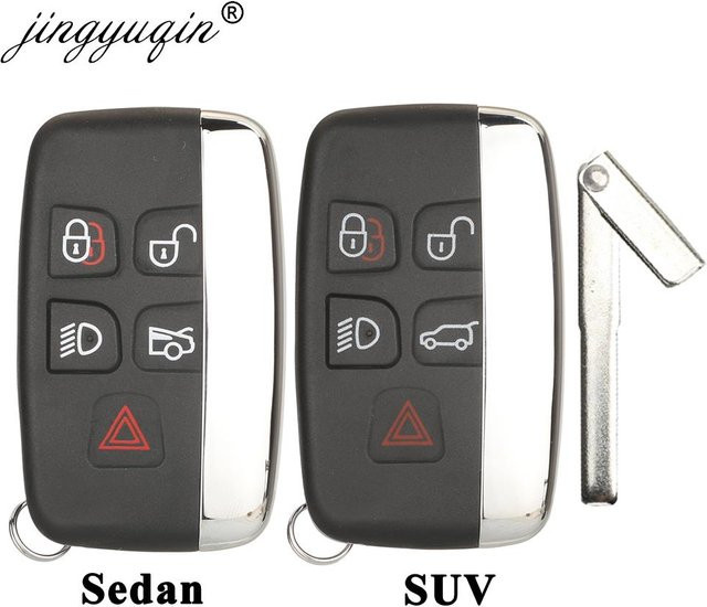 Jingyuqin Smart Car Key Shell in Schwarz für Land Rover Discovery 4, Range Rover Sport, Evoque, Vogue, LR2, LR4 sowie Jaguar Freelander, XFL, XE, XJ - Bild 1