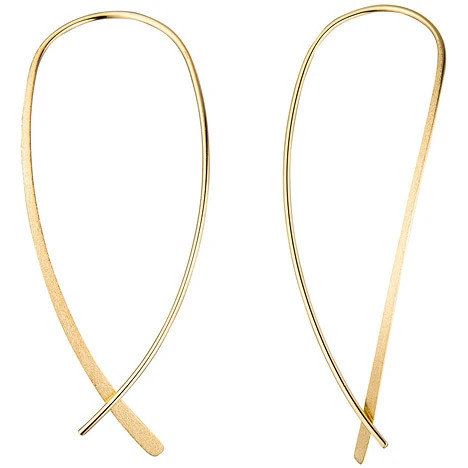 Colfem Durchzieh-Ohrhänger, 925 Silber, gold vergoldet, mattiert, Unisex - Bild 1