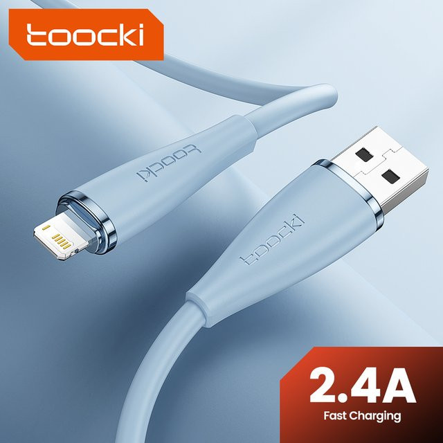Toocki USB-A zu Lightning Schnellladekabel für iPhone und iPad in Grau - Bild 1