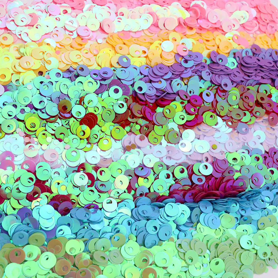 Schillernde runde Pailletten in Silber und Multicolour, 10 mm Durchmesser, 20 g für Stickerei und Kunsthandwerk - Bild 3