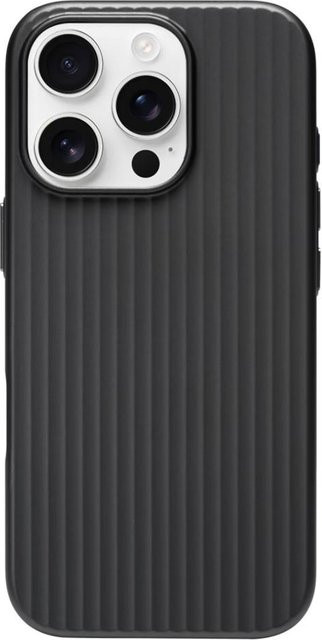 Magnetische 3D Streifen Metalllack Schutzhülle CSWO02 für iPhone 17 16 15 14 Pro Max mit MagSafe und mattem Wellenmuster in Schwarz - Bild 1