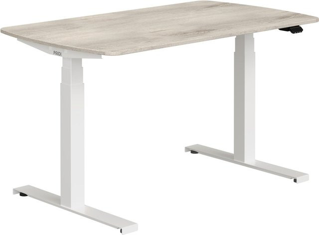 Schreibtisch PAIDI E-LION höhenverstellbar mit Elektromotor in Braun/Eiche, B/T/H: 130 x 80 x 62-75 cm - Bild 1