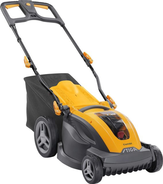 Stiga Akku-Rasenmäher Combi 340e in Gelb mit 48 V, 4 Ah Akku, Ladegerät und 38 cm Schnittbreite - Bild 1
