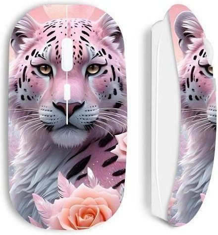 Maniacase Kabellose Ergonomische Optische Maus mit Bluetooth in Leopard Rose des Neiges - Bild 1
