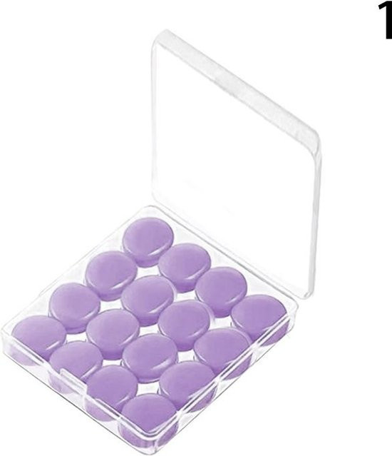 Shenchou Silikon-Ohrstöpsel, wiederverwendbar, violett, 16 Stück - Bild 1