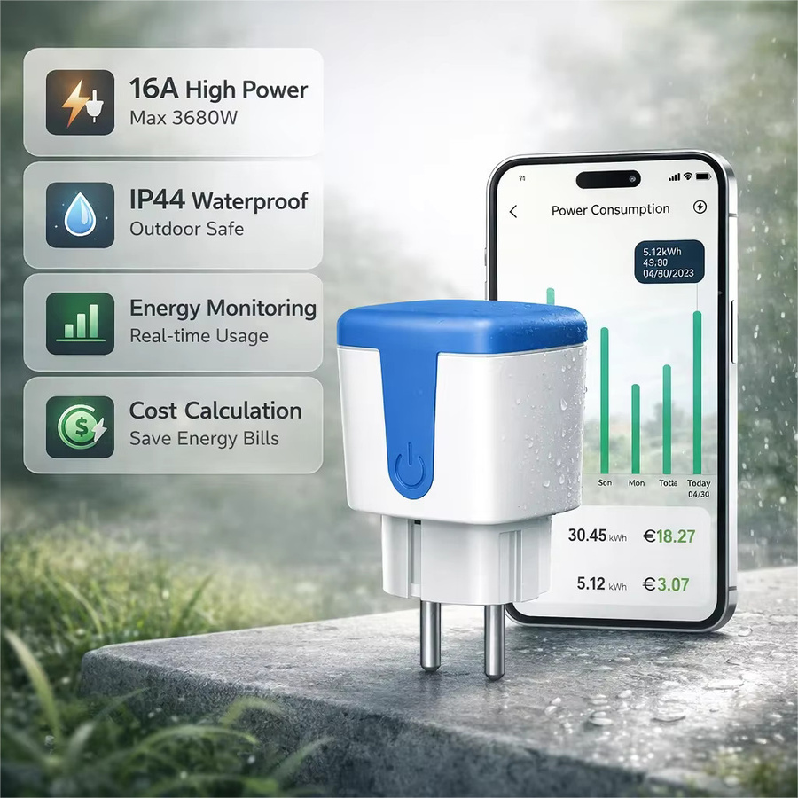 Vesync Intelligente WLAN Außensteckdose mit Stromverbrauchsmessung, Wasserdicht, Weiß, Kompatibel mit Alexa und Google Home - Bild 3