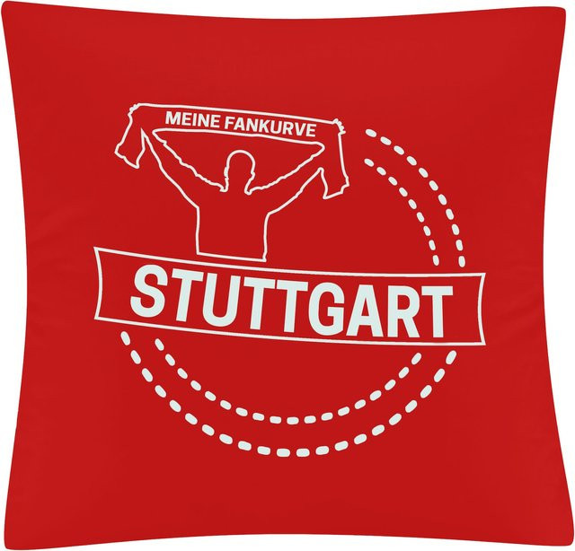 Kissenbezug multifanshop Stuttgart Meine Fankurve in Weiß - Bild 1