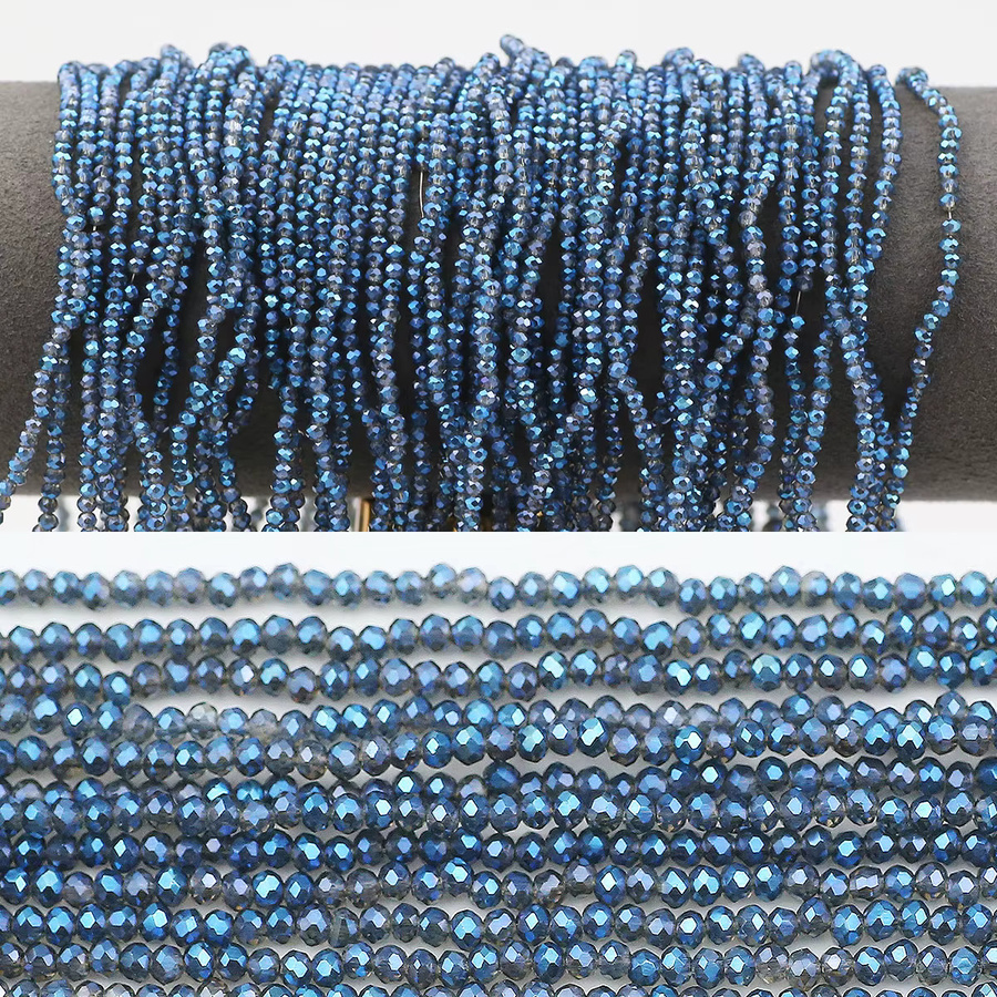 JHNBY Distanzperlen, Kristallglas, hellblau, rund, facettiert, 2,5 mm - Bild 5