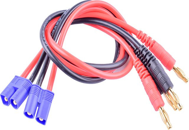 2er-Pack EC3 auf 4 mm Bananenstecker Adapter mit 14 AWG Kabel in Rot - Bild 1