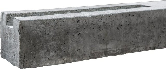 Beckers Betonzaun Anfangspfosten einseitig in Betongrau, Höhe: 130 cm - Bild 1