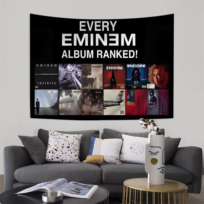 Potdemiel Wandteppich Eminem Rapper Motiv im Hippie Tarot Stil für deine Wohnkultur - Bild 5