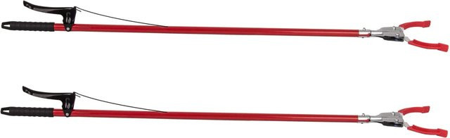 BigDean 2er Set Greifzangen aus Metall und Kunststoff, Farbe: Schwarz-Rot, Länge: 92 cm, Müllzange und Greifhilfe für Senioren - Bild 1