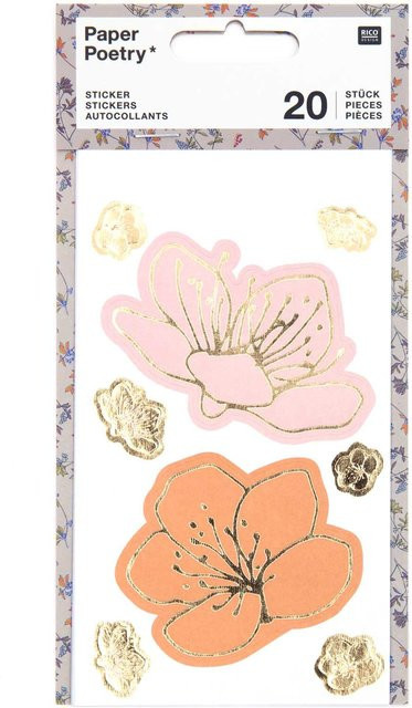 Rico Design Paper Poetry Sticker Blüten 4 Blatt - Bild 1