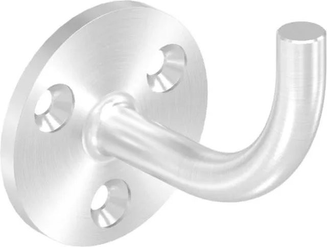 FeNau Handlaufhalter aus V4A Edelstahl in Silber, Ronde 60 x 5 mm mit 12 mm Bügel und 75 mm Wandabstand, verschweißt - Bild 1