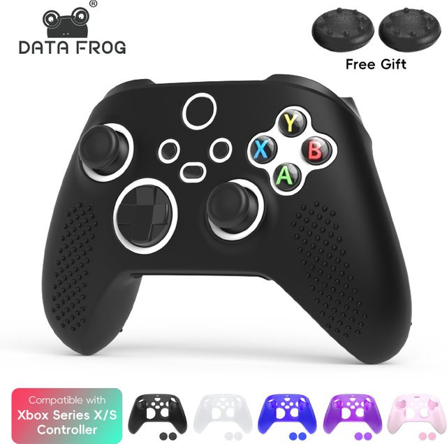 DATA FROG Silikon-Schutzhülle für Xbox Series S Core Controller in Schwarz, rutschfeste Schutzabdeckung für dein Controller-Gehäuse - Bild 1