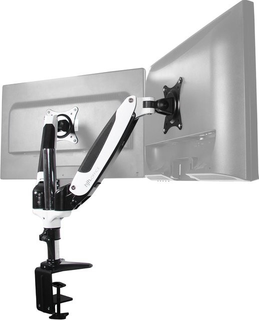 hjh OFFICE Monitorhalterung VM-MG2S aus Aluminium in Weiß - Bild 1