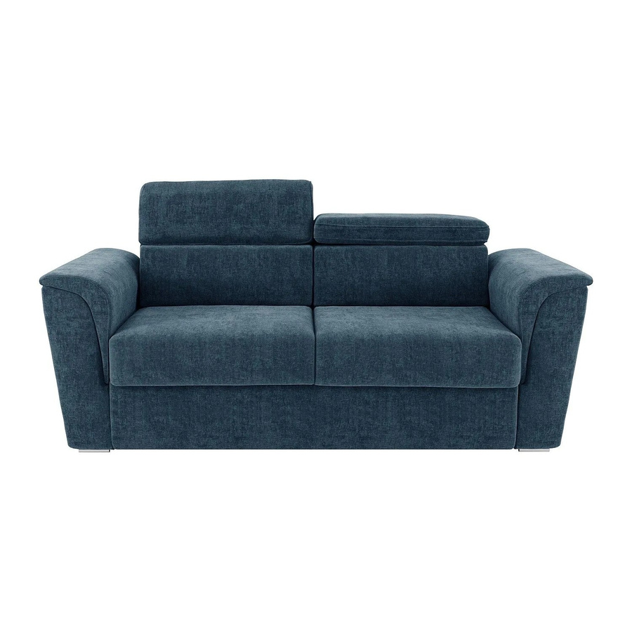 Vente-unique Schlafsofa Rizora Blau mit verstellbarer Kopfstütze und Stoffbezug, Breite: 210 cm - Bild 2