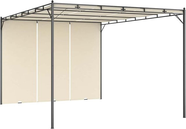 vidaXL Gartenpavillon mit Seitenvorhang in Beige, B/T/H: 400 x 300 x 225 cm - Bild 1