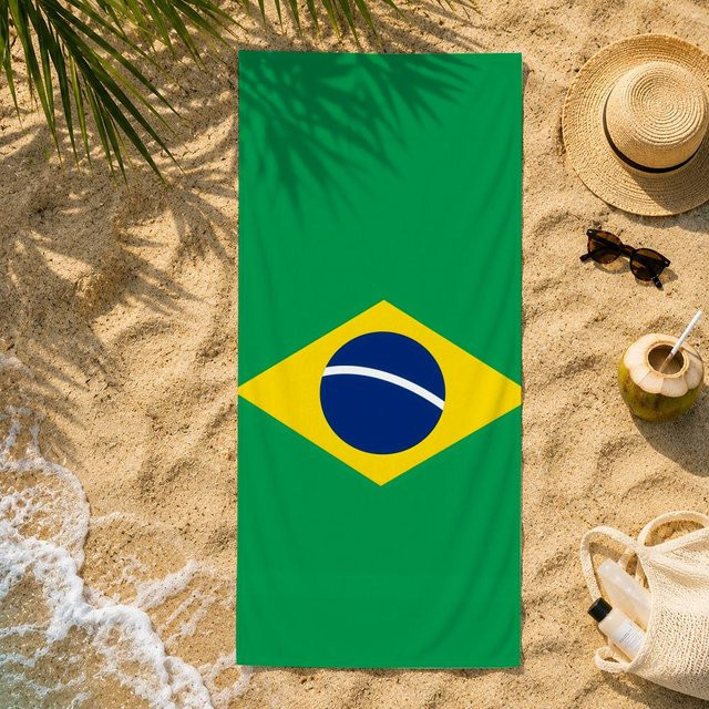 JMG Household Supplies Strandhandtuch Kultur B-Brasilien aus Mikrofaser, grün, B/T: 90 x 178 cm - Bild 1