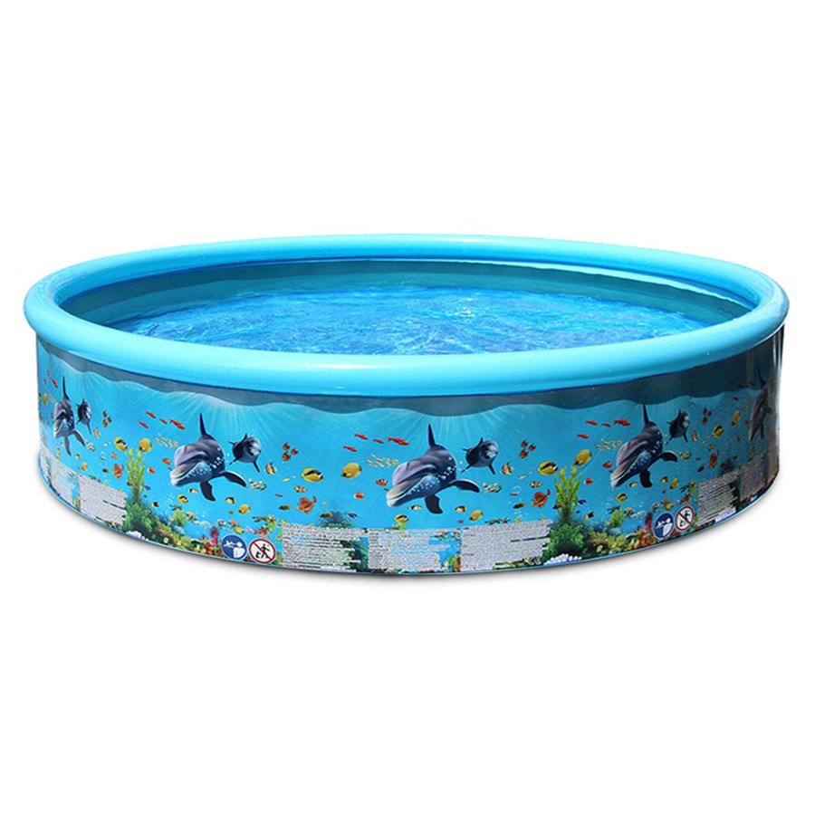 Aimo Rundes Klappbecken aus Hartplastik in Blau, Durchmesser: 152 cm, Höhe: 25 cm - Bild 3