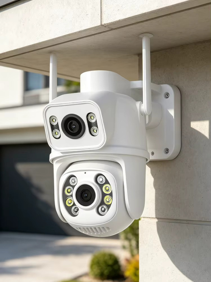 2er-Pack Zysecurity Outdoor WLAN PTZ IP-Kamera mit Doppellinse in Weiß, Sicherheitskamera mit Humanoid-Erkennung, Auto-Tracking, 2-Wege-Audio und Farbnachtsicht - Bild 5
