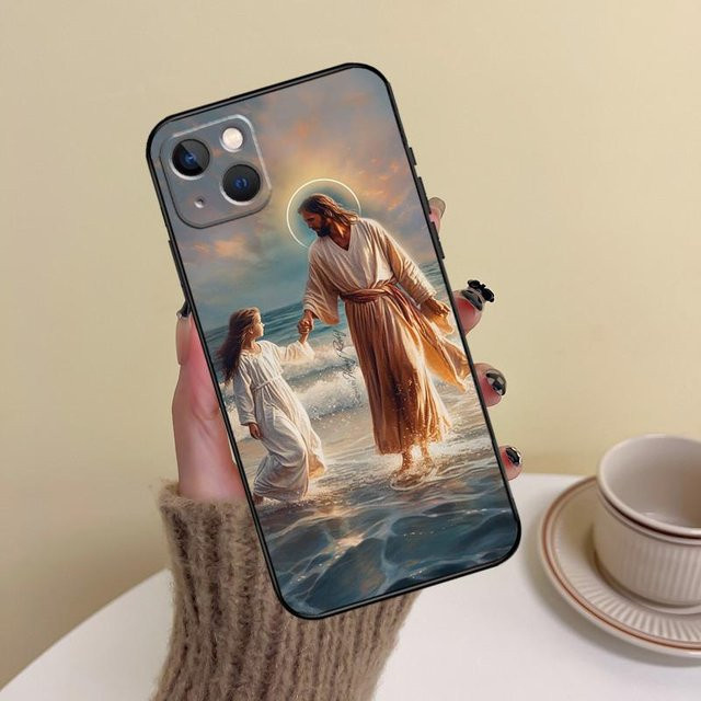 Handyhülle Glaube Christlich Jesus für iPhone 11 12 13 14 15 16 Pro Max und weitere Modelle, Multicolor - Bild 1