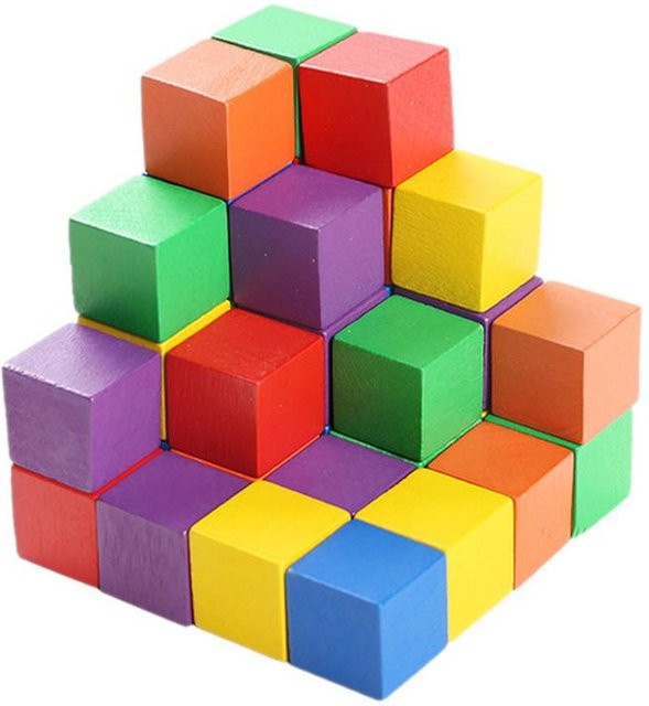 Bunte Holzbausteine, 30-teiliges Set, ab 4 Jahren - Bild 1