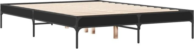 vidaXL Bettgestell aus Holzwerkstoff und Metall in Schwarz B/T/H: 120 x 190 x 30 cm - Bild 1