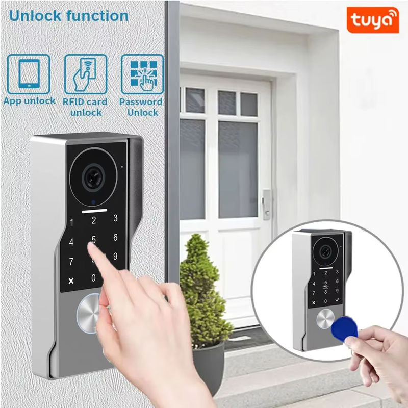 AJXML 2-Draht Video-Türsprechanlage mit 2 Monitoren, 7/10 Zoll, 1080P Smart Video-Gegensprechanlage mit TUYA App, IC-Karten- und PIN-Entsperrung - Bild 4