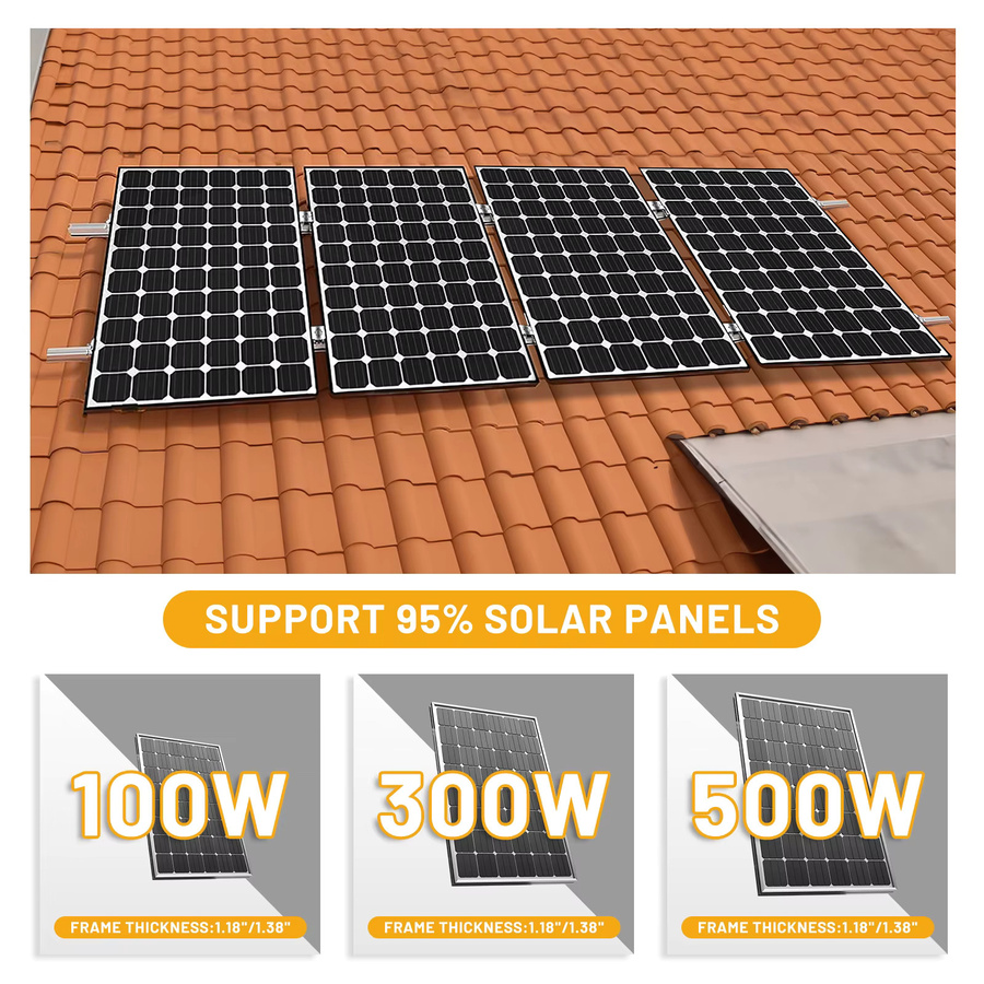 CP-SETUNO 10/6-teiliges Solarpanel-Montageset mit Haken für Photovoltaik-Dachziegel-Schienen-Montagehalterungen - Bild 1