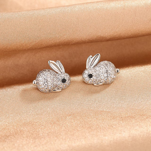 GaGa-Duck Ohrstecker 925 Silber, Diamant, Zirkonia, Unisex - Bild 1