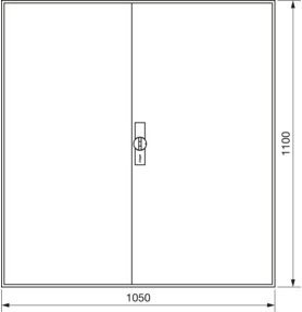 Hager Zählerschrank Verteilerkasten aus Stahl, IP44, B: 110 cm, H: 105 cm, T: 16 cm - Bild 1