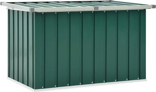 vidaXL Garten-Aufbewahrungsbox in Grün, moderne Gartenbox aus Metall und Kunststoff, B/T/H: 109 x 67 x 65 cm - Bild 1