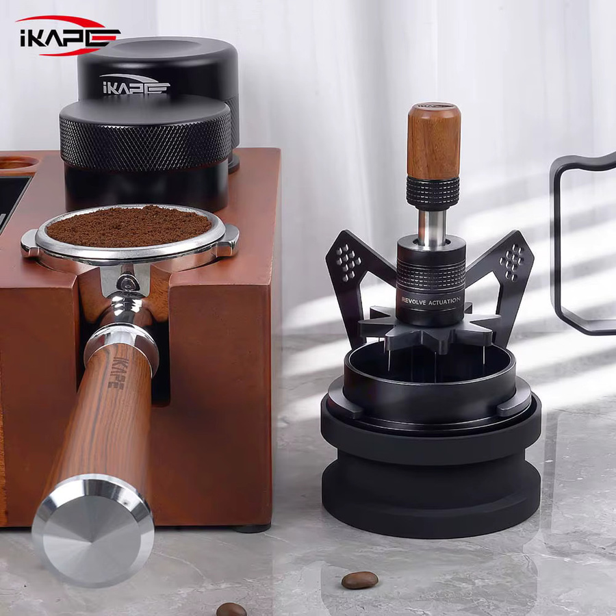 IKAPE WDT-Espresso-Rührer mit integriertem Bürsten- und Ständer-Rotations-Werkzeug, 10 Nadeln, 0,25 mm, Schwarz, Rund - Bild 6