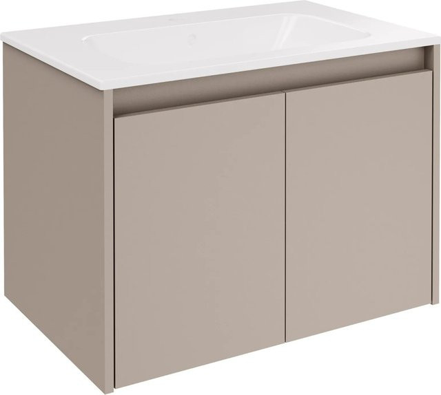 Fackelmann Waschtisch-Set Compact Line in Kaschmir Grau mit 2 Türen und Soft-Close, B/H/T: 71 x 51,5 x 46,5 cm - Bild 1