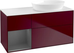 V&B Waschtischunterschrank Finion mit Wandbeleuchtung in Anthrazit lackiert, Breite: 120 cm, Tiefe: 50,1 cm, Höhe: 50,1 cm - Bild 1